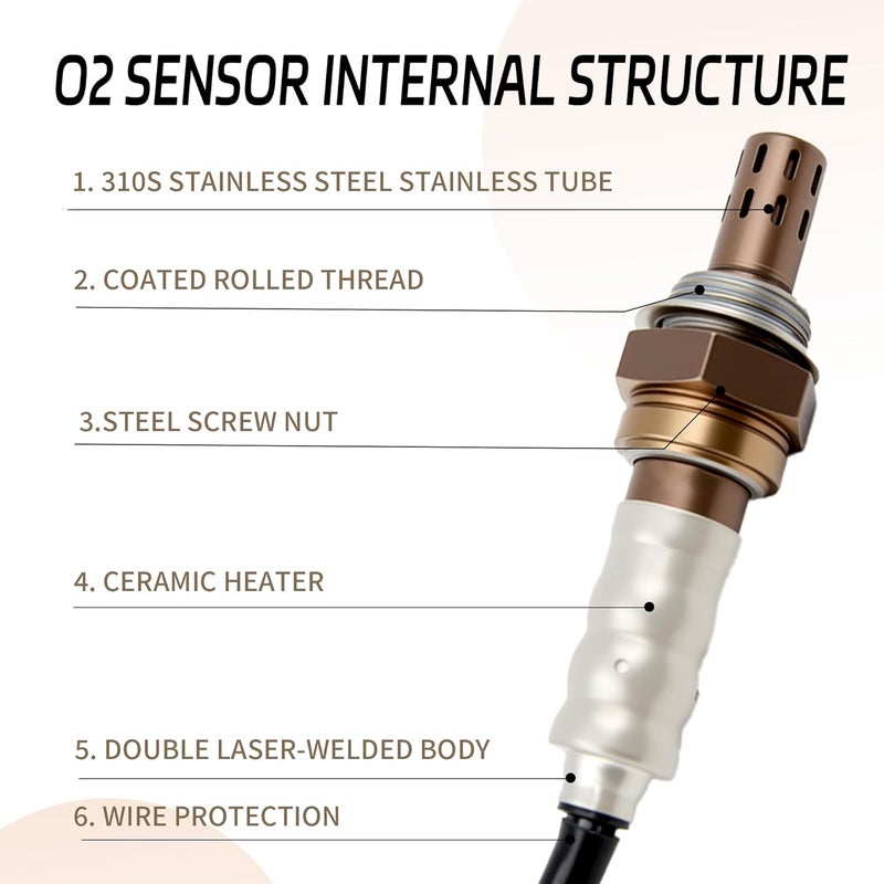 Automost 4Pcs O2 Sensor 15717 Downstream &Upstream Compatible with 1990-2014 Ford F150 F250 F350 Ranger Escape Mustang Expedition for Lincoln Mercury Replace#15716,15718 - Image 5